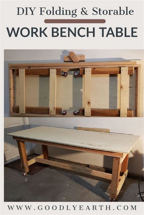 Diy Folding And Storable Work Bench Table In 2021 Bench Table