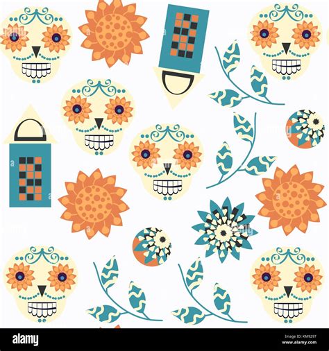 Mexican Skulls Stock Vector Images Alamy
