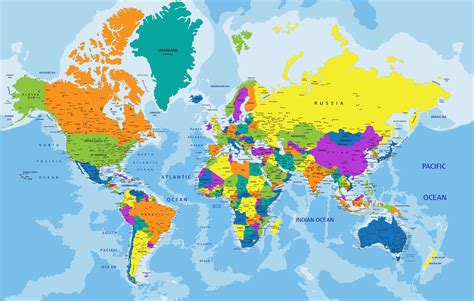 Weltkarte Landkarte Aller Staaten Der Welt Politische