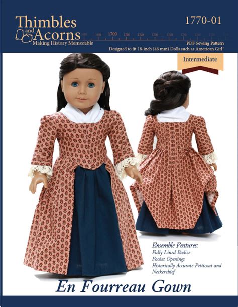 Pixie Faire Thimbles And Acorns 1770 En Fourreau Gown Doll Etsy