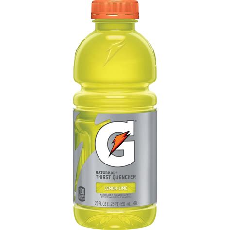 Gatorade 20 Oz Lemon Lime Wide Mouth Thirst Quencher Drink 24 Pack