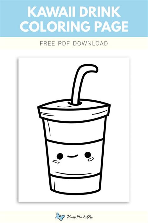 Free Kawaii Drink Coloring Page Coloring Pages Doodle Coloring Color