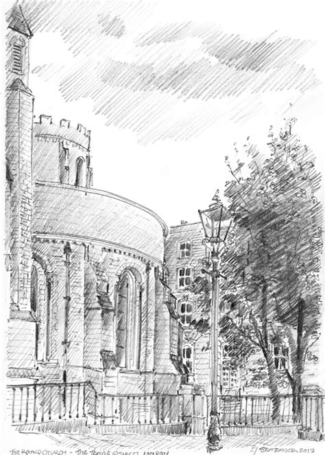 The Round Church The Temple Church Drawing London
