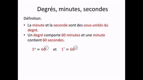 Degrés Minutes Secondes Introduction Youtube