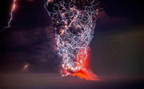 Long Exposure Photograph Of A Volcanic Eruption