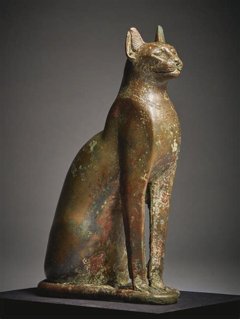 An Egyptian Bronze Figure Of A Cat St Th Dynasty B C Sacred To The Goddess