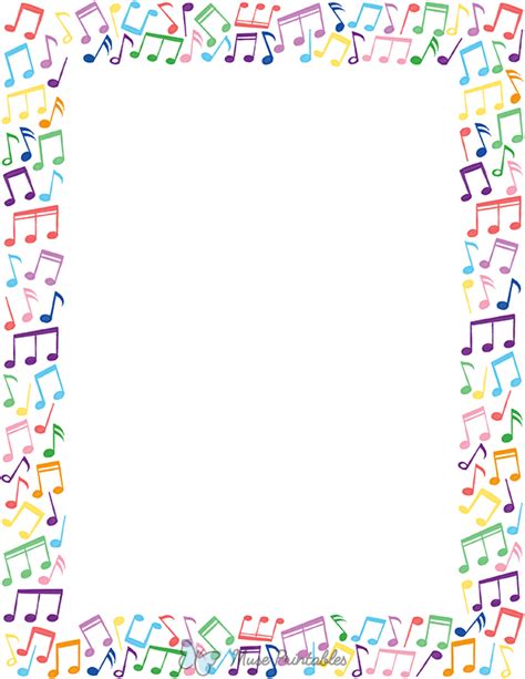 Printable Musical Notes Page Border
