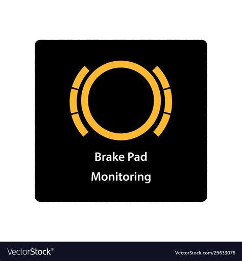 Warning Dashboard Car Icon Brake Pad Monitoring Vector Image