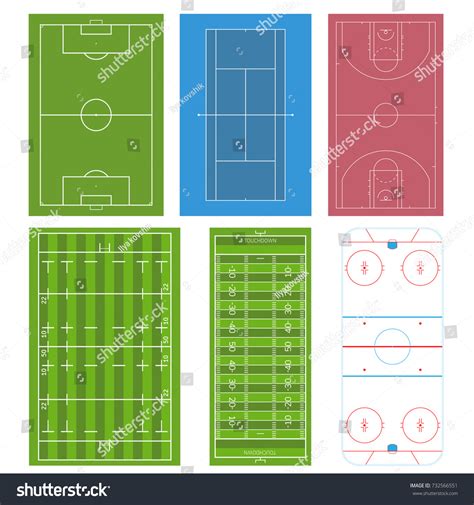 Set Sport Field Football Soccer Rugby 库存矢量图（免版税）732566551 | Shutterstock