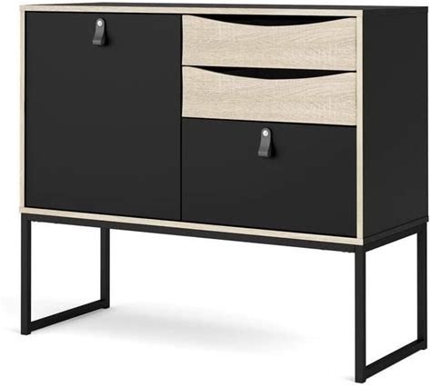Tvilum One Door Sideboard With 3 Drawers Black Matte Oak Structure Table And Chair