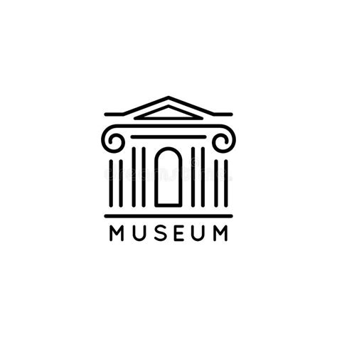 Museum Logo Is In A Trendy Minimal Linear Style Vector Icon Of A Bank