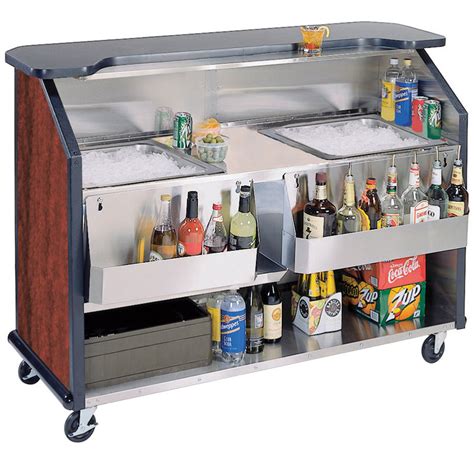 Lakeside 886rm 63 12 Stainless Steel Portable Bar With Red Maple
