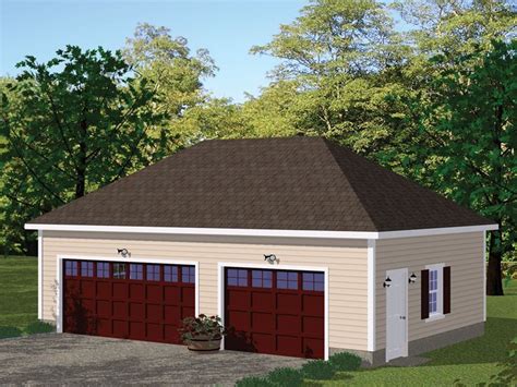 078g 0007 3 Car Garage Plan With Hip Roof Hip Roof Garage Plans 3