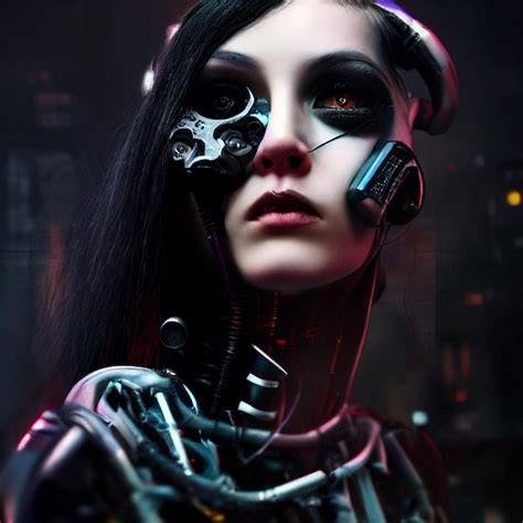 Premium Photo Cyberpunk Woman Portrait Futuristic Neon Style