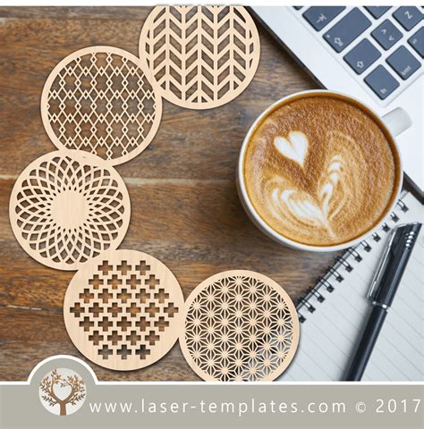 Laser Cut Coaster Templates Download Vector Designs Laser Ready