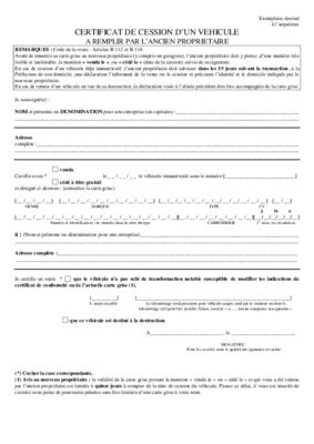 Certificat De Cession Remorque Pdf Notice Manuel D Utilisation