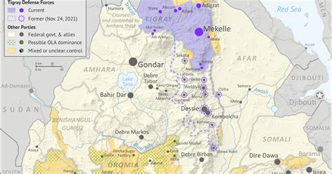 Ethiopia War Map Tigray Rebel Advance On Capital Control Today Nov