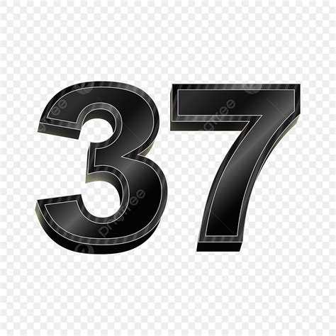 37 Vector Png Images Black Gradient 3d Number 37 37 Number Symbol