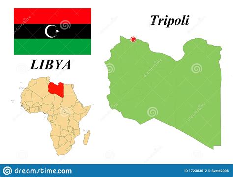 Flag Map Capital Of Libya Stock Vector Illustration Of Capital 172383612