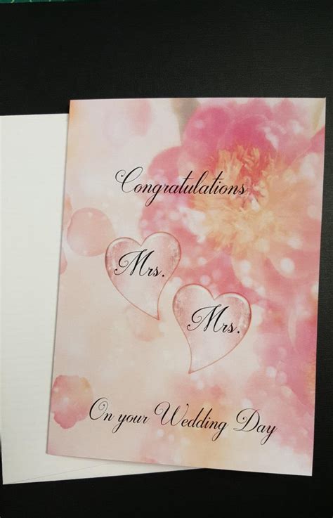 Mrs And Mrs Card Wedding Card For Lesbian Couple Lesbian Wedding