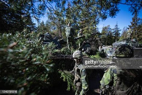 Topshot Soldiers Of The P18 Gotland Regiment Of The Swedish Army