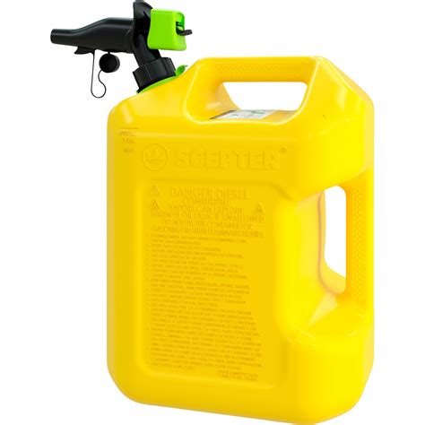 Scepter Diesel Fuel Can With Smartcontrol Spout 5 Gallons Yellow