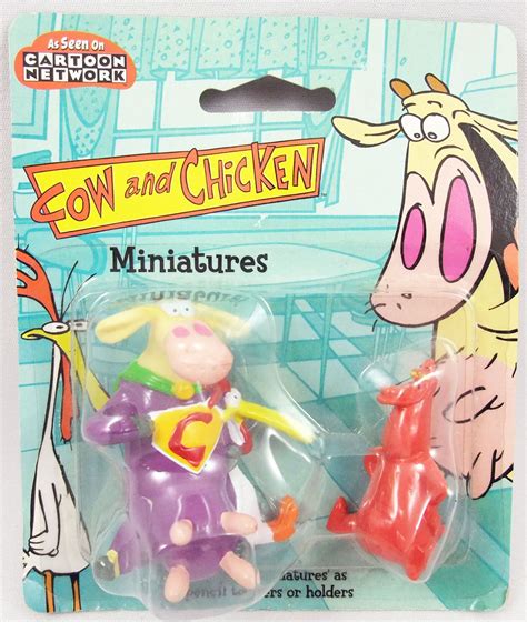 Cow And Chicken 2 Miniature Figures Supercow And Red Guy Kids