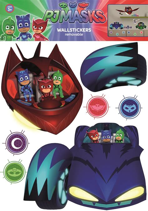 Pj Masks Cars And Villains Wall Stickers And Decorations By Imagicom
