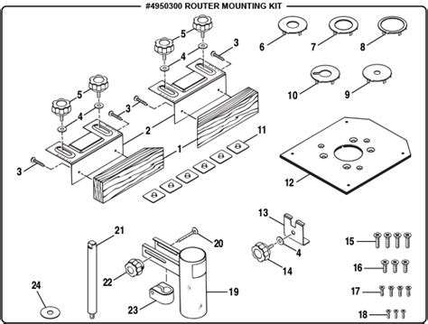 Ryobi 4950300 Router Mounting Kit Partswarehouse