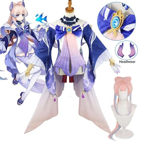 Sangonomiya Kokomi Cosplay Costume With Genshin Impact Design Tube Top Lancha Dress Outfits