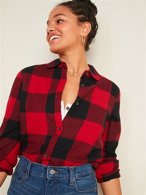 Old Navy Classic Plaid Flannel Shirt For Women 613776012