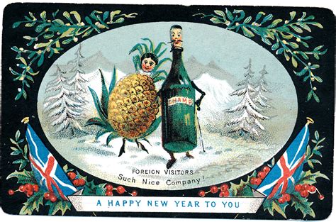 Victorian New Year Card Weird Vintage Vintage Happy New Year