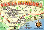 Santa Barbara California map postcard - a photo on Flickriver