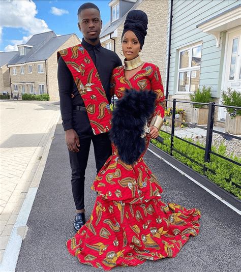 Clipkulture Zimbabwean Couple In African Print Traditional Attire For