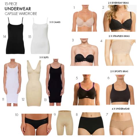 15 Piece Underwear Essentials Capsule Wardrobe