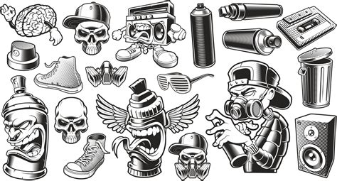 Graffiti Stickers Set Free Vector Cdr Download