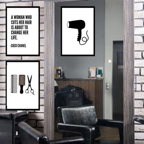 Hair Salon Hairdressing Wall Art Prints Downloadable Art For Etsy White Wall Decor Salon