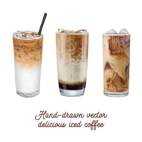 Premium Vector Delicious Vector Iced Coffee In Glass