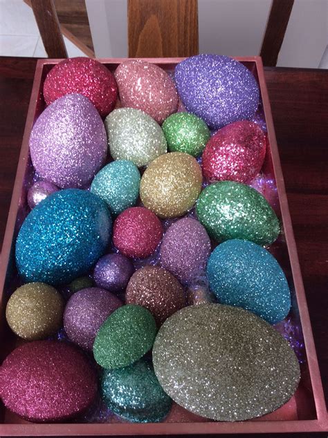 Homemade Glitter Eggs Homemade Glitter Crafts Easter Eggs