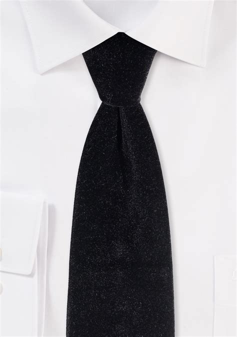 Black Velvet Tie Mens Tie In Solid Black Velvet Suede Fabric Cheap