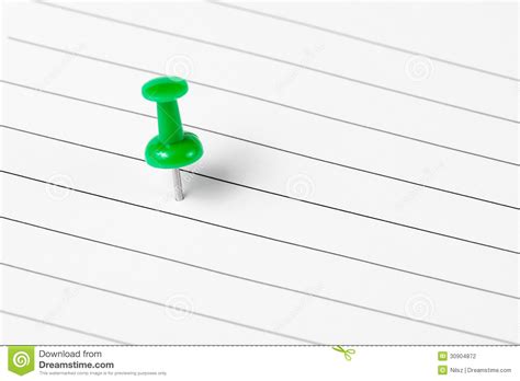 Pin Marker On Writing Paper Stock Photo Image Of Lined Text 30904872