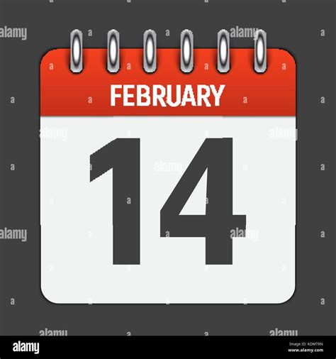 14th Feb Calendar Stock Vector Images Alamy