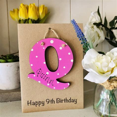 Personalised 9th Letter Birthday Wooden Keepsake Card By Craft Heaven
