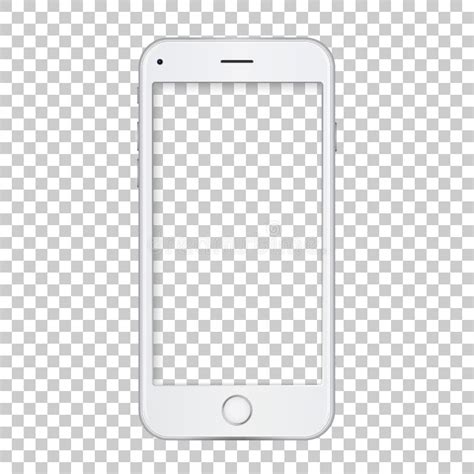 White Phone Template With Blank Screen Stock Vector Illustration Of