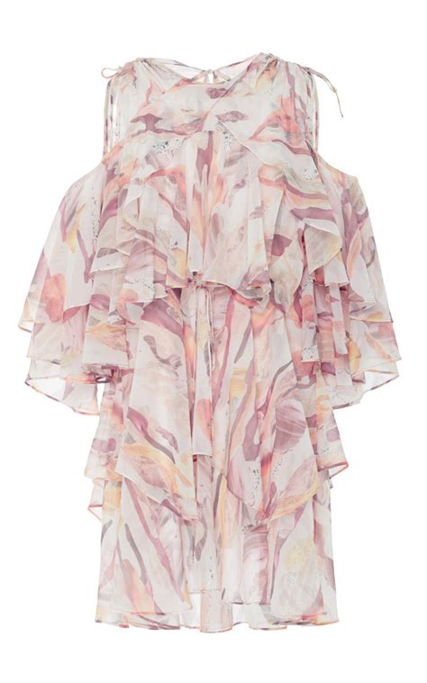 Click product to zoom | Cutout dress, Pink ruffle dress, Frilly dresses