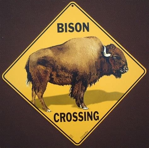 Bison Crossing Sign 16 12 By 16 12 New Decor Novelty Home Signs