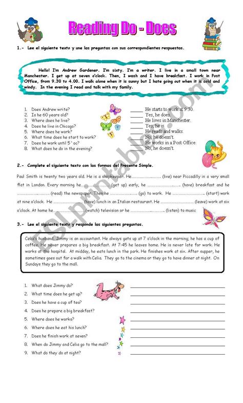 Do Does Esl Worksheet By Mexe