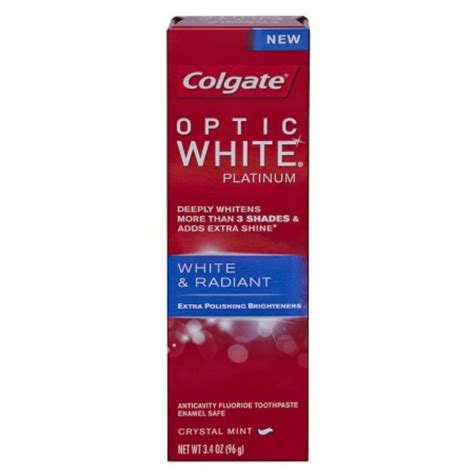 Before i give you the full review on colgate optic white toothpaste, it's worth mentioning a couple of quick things about whitening toothpastes and teeth whitening in general. Colgate® OPTIC WHITE® PLATINUM WHITE & RADIANT Toothpaste ...