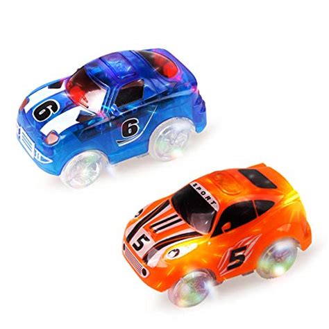 Mini Tudou Tracks Cars 2 Pack Replacement Race Track Car With 3 Led