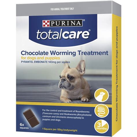 I have used it many times on many breeds wormer. Purina Total Care Chocolate Worming For Dogs 6 pack ...